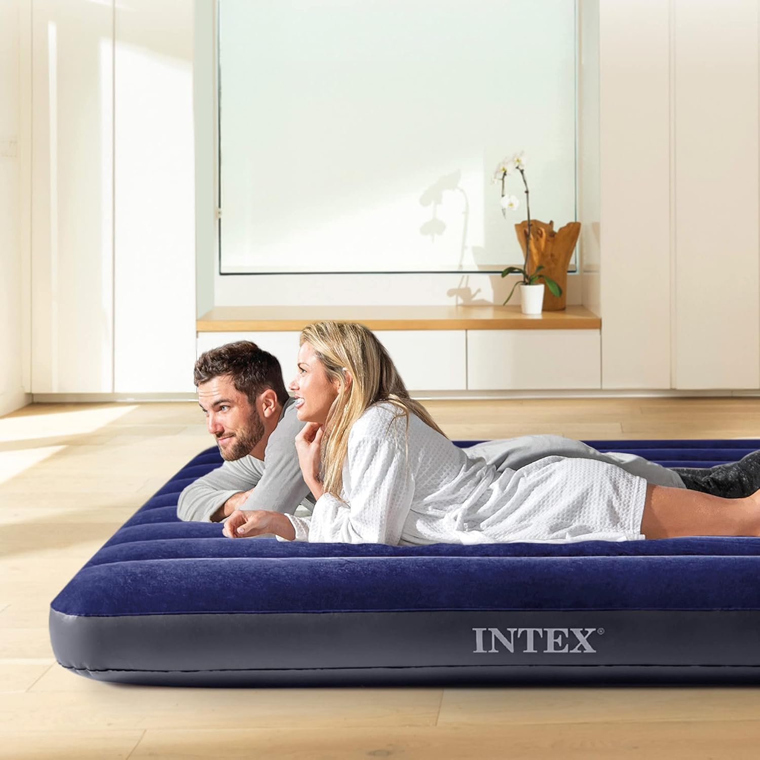 Intex Dura-Beam Standard Classic Downy Air Bed, 64765, 1.52m x 2.03 x 25 cm