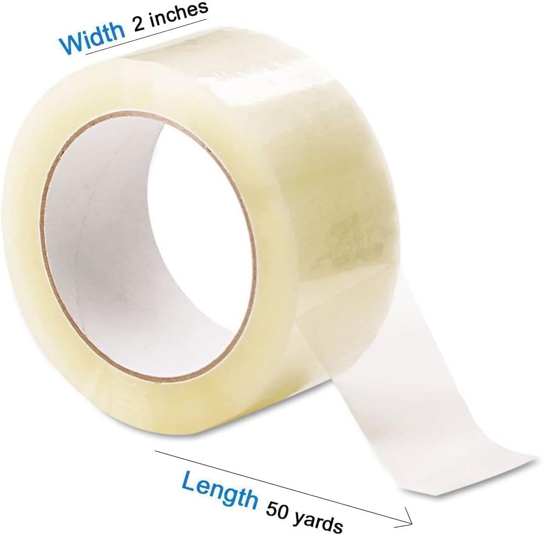 MARKQ Clear Packing Tape | 2 inches x 50 yards Strong Heavy Duty Packaging Tape for Sealing Parcel Boxes, Moving Boxes Houses, Large Postal Bags, Office Supplies [1 Rolls]