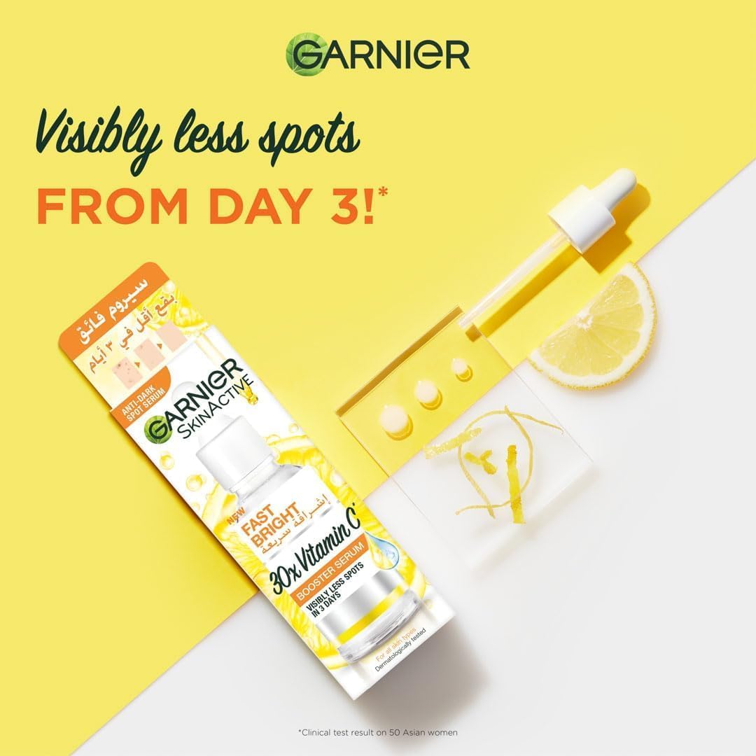 Garnier Fast Bright SkinActive Vitamin C + Niacinamide Anti-Dark Spot 30x Booster Serum 30ML