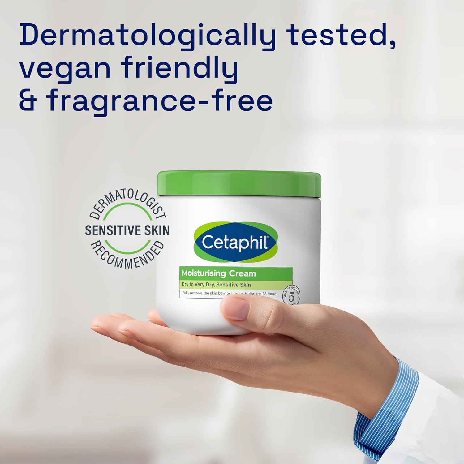 Cetaphil Moisturizing Cream, Face & Body Moisturizer for Men & Women, Dry to Very Dry and Sensitive Skin, Unscented, 450g