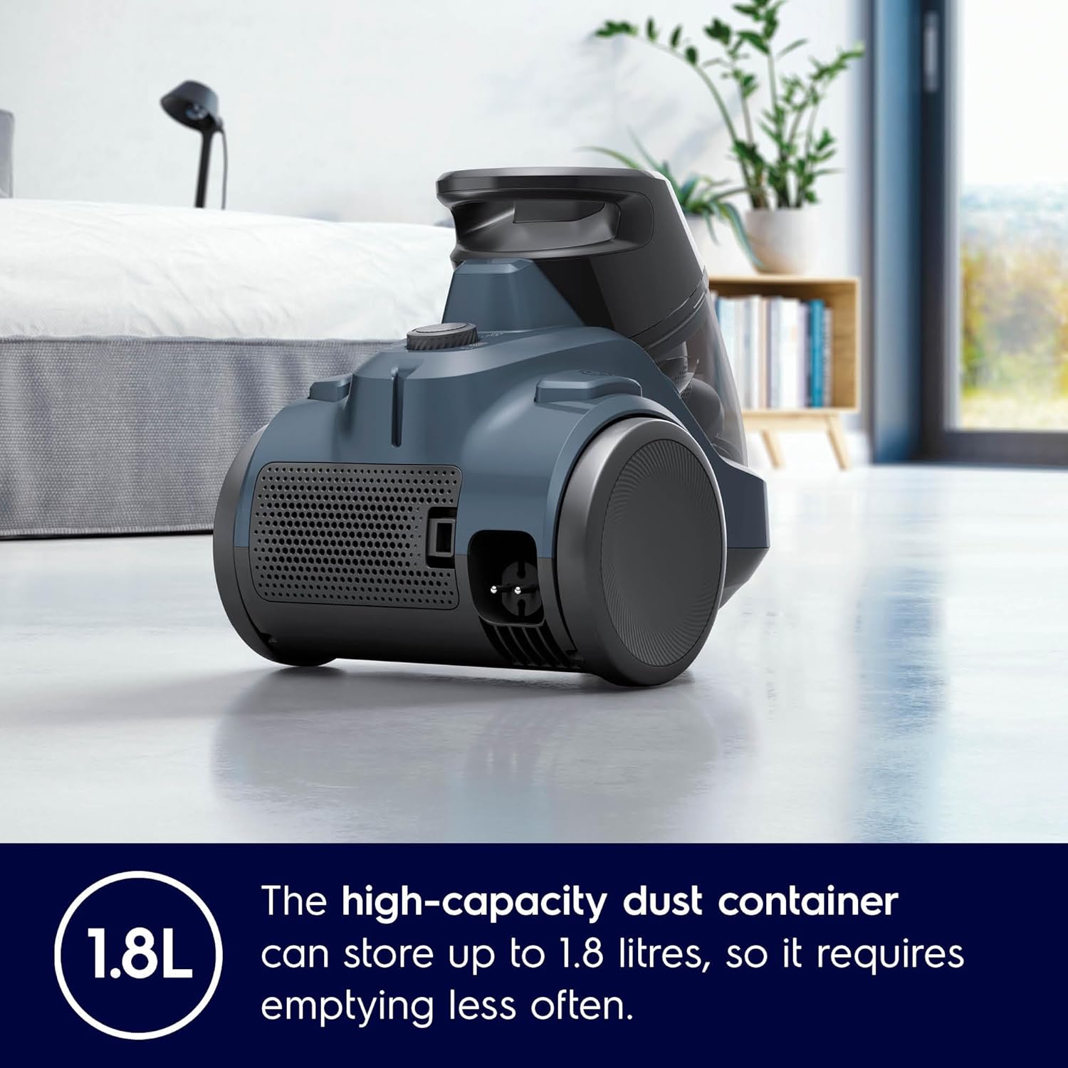 Electrolux 2000W Canister Bagless Vacuum Cleaner with 4 Steps Filtration & Washable Filter for Pet Hair, Carpet, Tile, Hard Floor, 1.8L Dust Capacity, Easy Emptying with Single Button Release, EC412DB