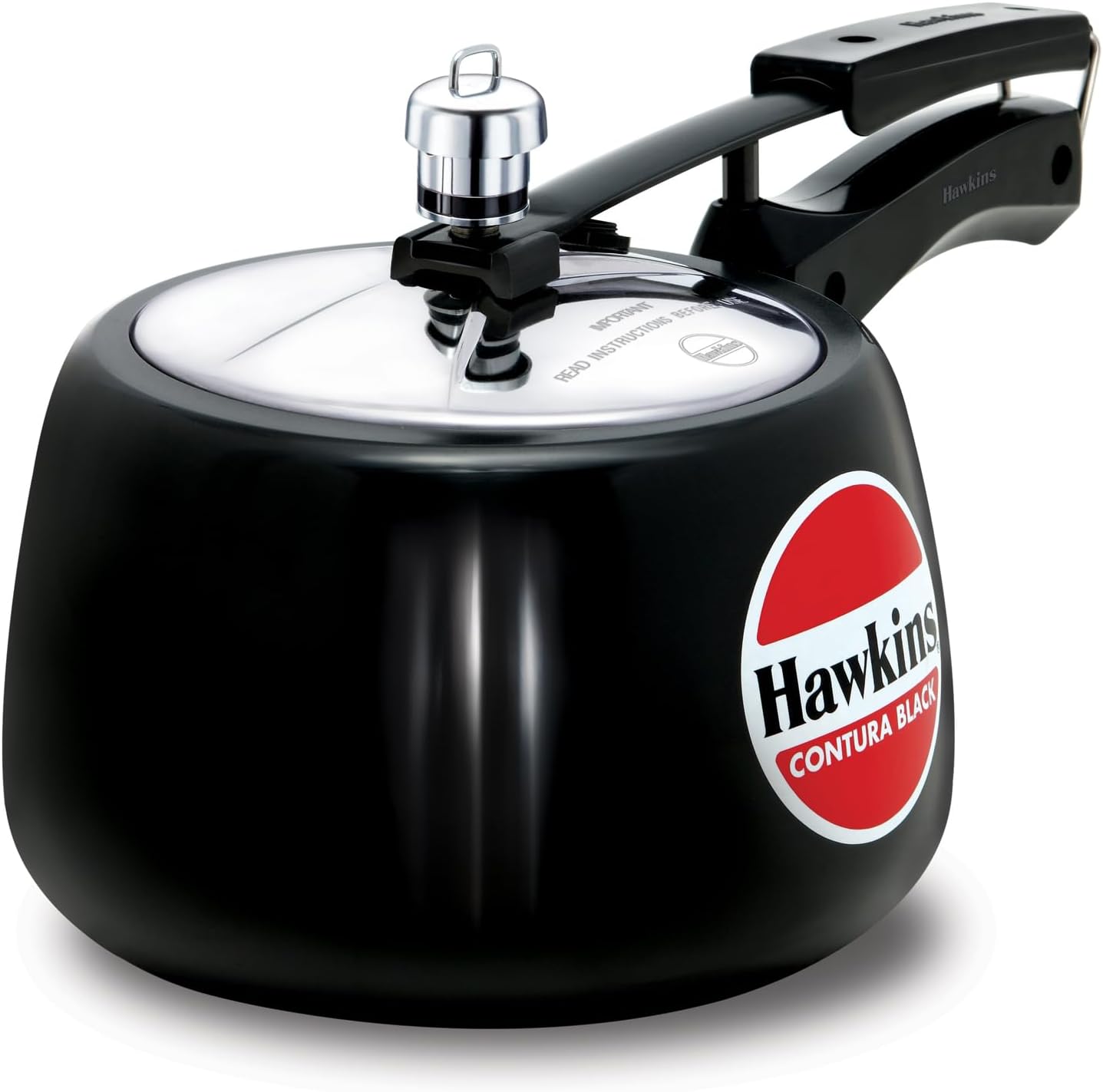 Hawkins 3-Litre Contura Black Pressure Cooker, Hard Anodized Inner Lid Cooker, Handi Pot, Black (CB30)