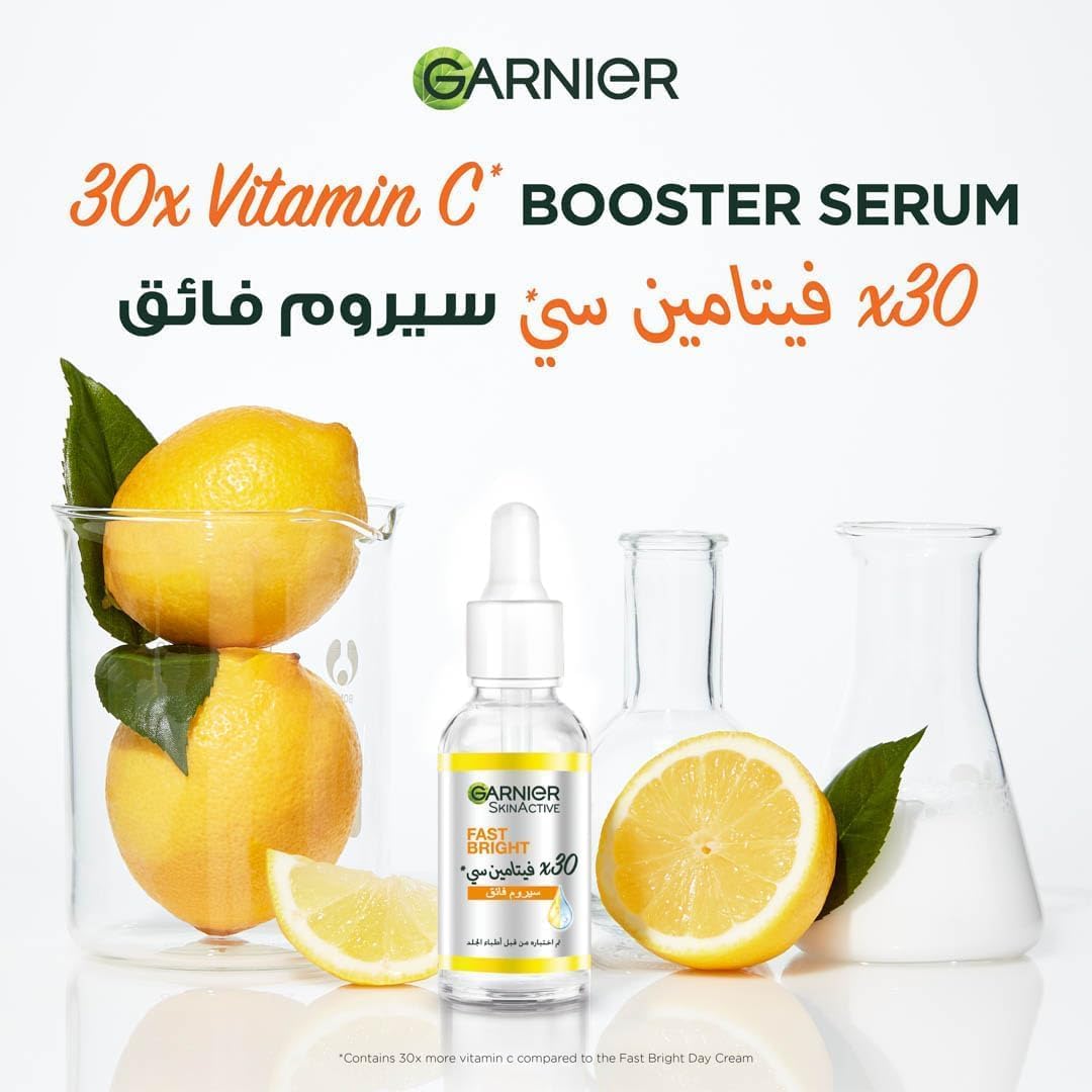 Garnier Fast Bright SkinActive Vitamin C + Niacinamide Anti-Dark Spot 30x Booster Serum 30ML