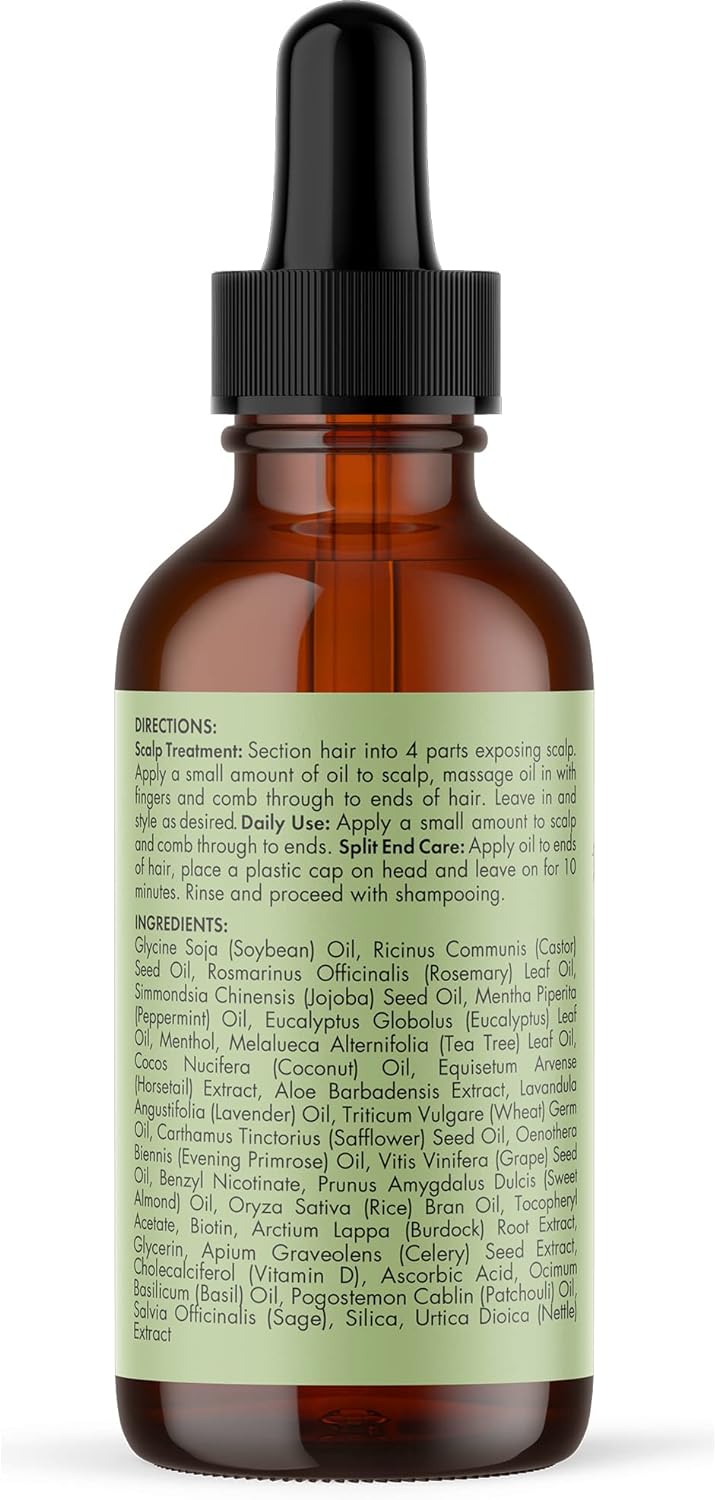 Mielle Organics MIELLE - ROSEMARY MINT, SCALP & HAIR OIL, INFUSED W/BIOTIN & ENCOURGES GROWTH, FOR DAILY USE, SCALP TREATMENT, SPLIT END CARE & SCALP & STRENGTHENING OIL