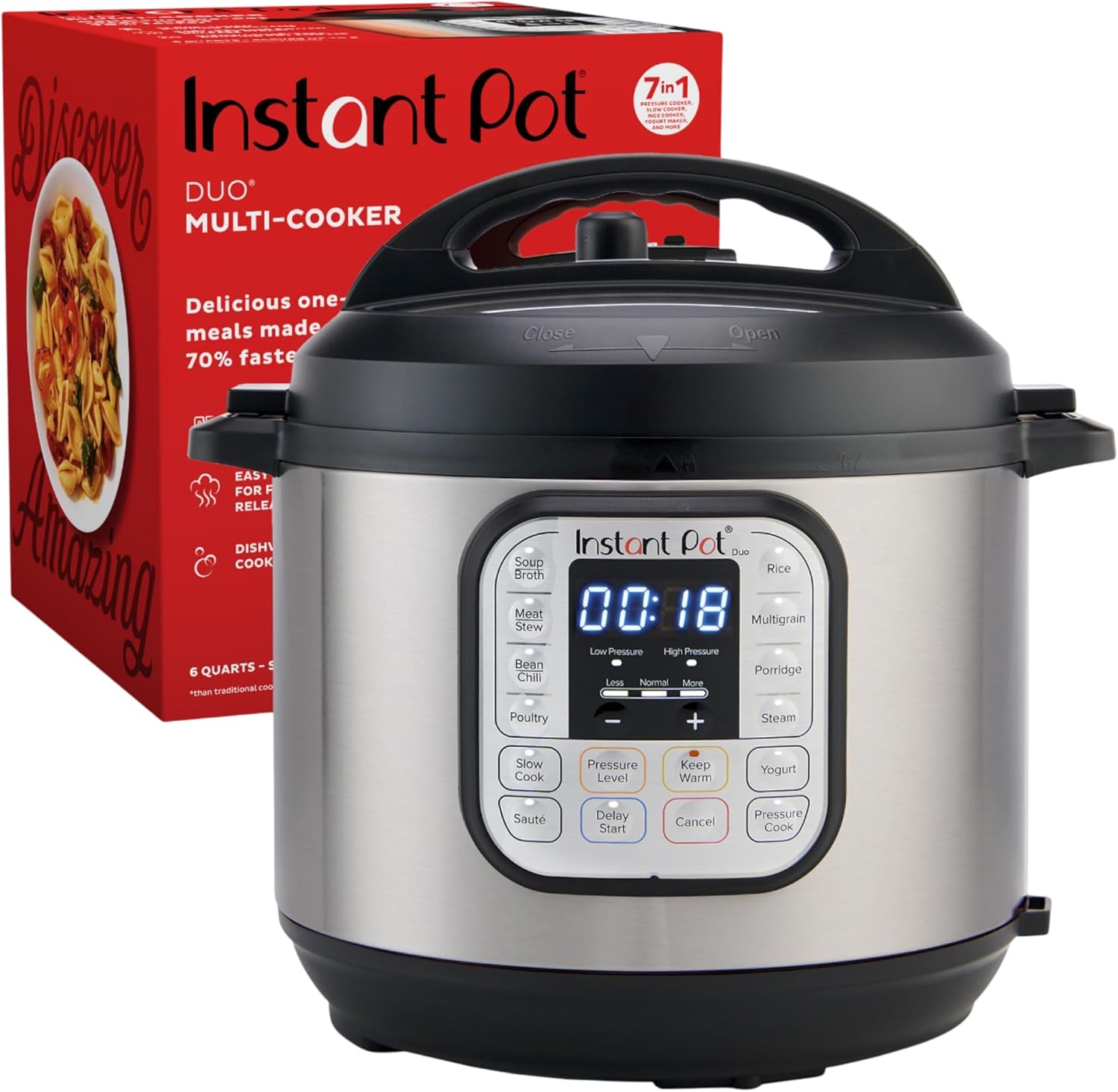 Instant Pot Duo Mini Multi-Use Programmable Pressure Cooker, Slow Cooker, Rice Cooker, Steamer, Sauté Pan, Yogurt Maker, and Warmer