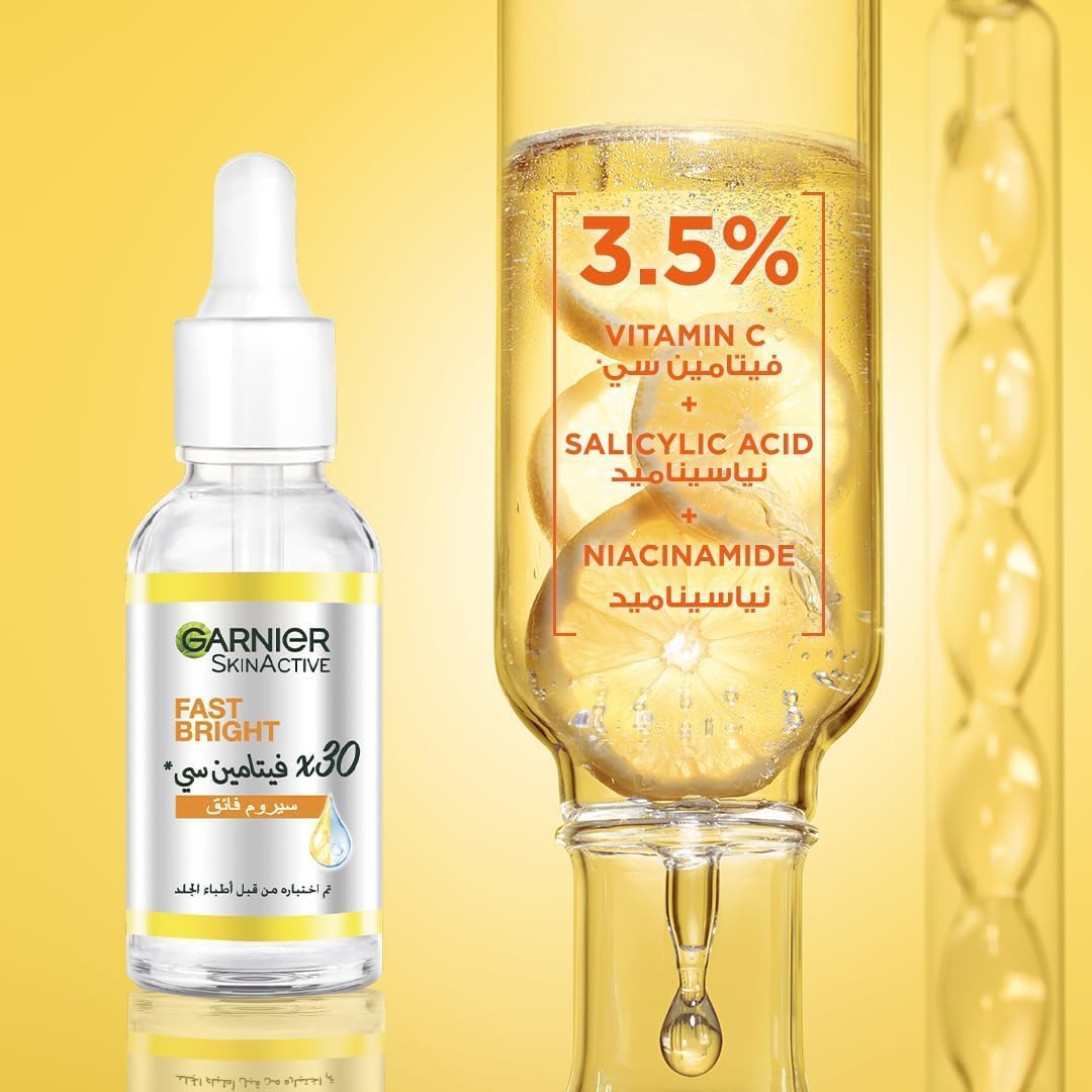 Garnier Fast Bright SkinActive Vitamin C + Niacinamide Anti-Dark Spot 30x Booster Serum 30ML