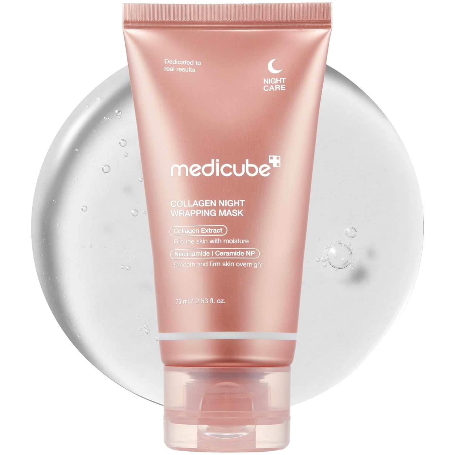 Medicube Collagen Overnight Pack Exfoliating Mask Set - Elasticity & Hydration Care, Reduces Sagging & Dullness - Hydrolyzed Collagen for Glowing Skin - Korean Skincare, 2.53 fl oz