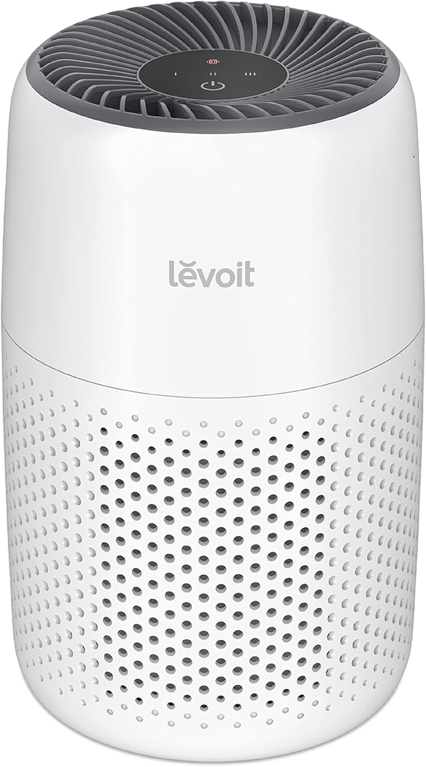 LEVOIT Air Purifiers for Bedroom Home, 3-in-1 Filter Cleaner with Fragrance Sponge for Better Sleep, Filters Smoke, Allergies, Pet Dander, Odor, Dust, Office, Desktop, Portable, Core Mini, White